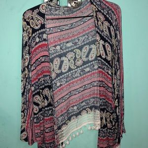 Long sleeve patterned kimono